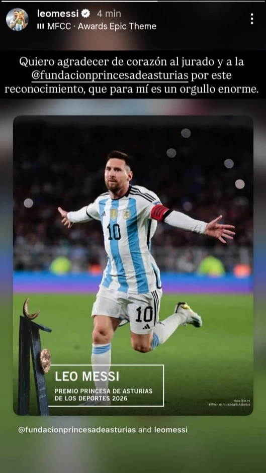 Foto: Instagram Lionel Messi.