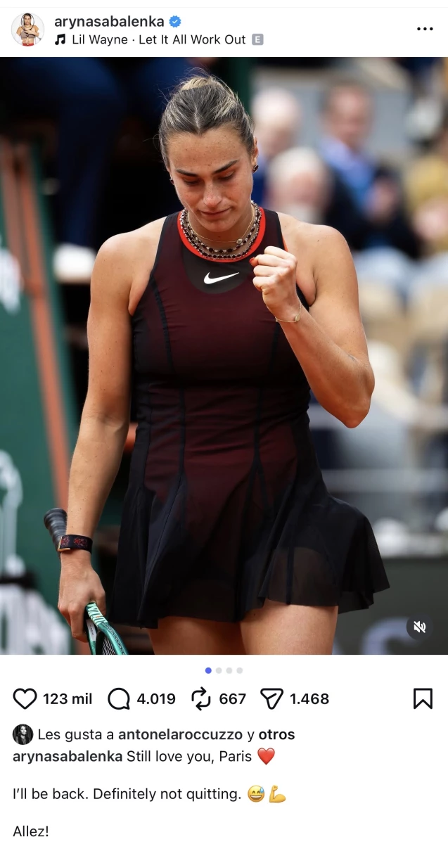 Foto: Aryna Sabalenka (IG)