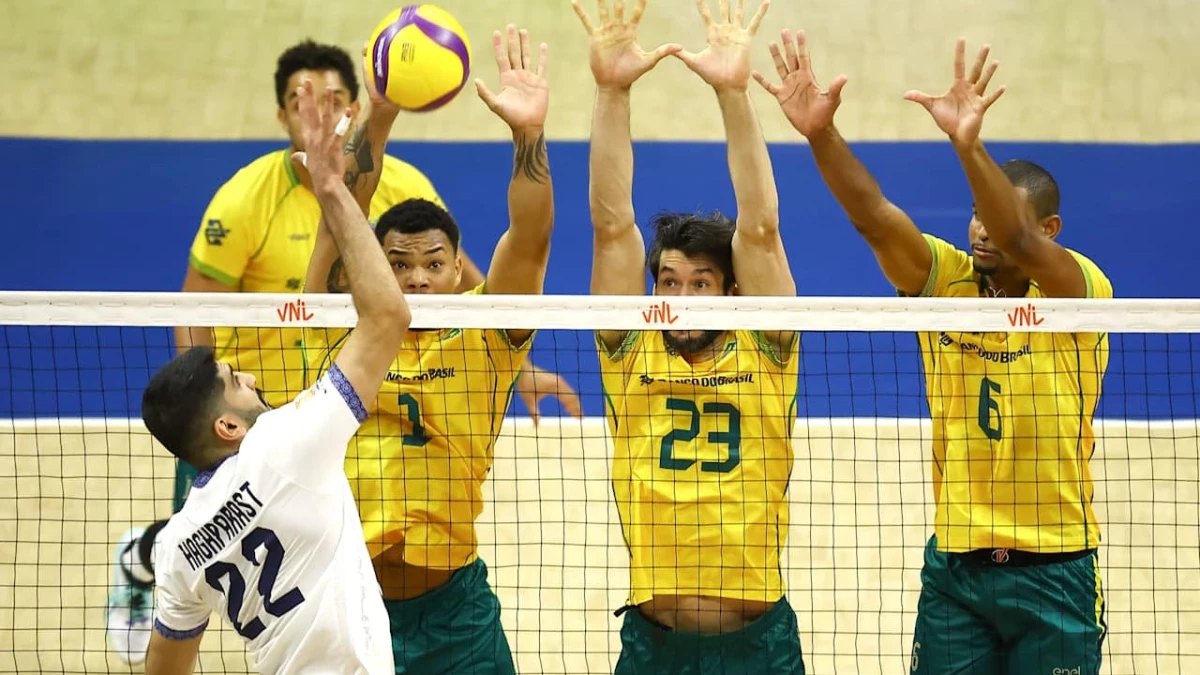 Foto: VNL. Irán cayó en su debut ante los locales pero le sacaron un set. También perdieron sin resto ante Bulgaria.&nbsp;