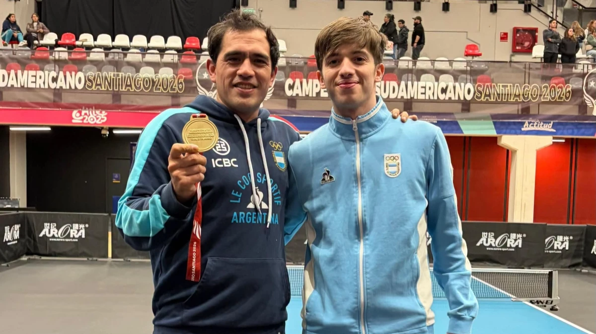 Foto: Sudamericano Tenis de Mesa. Lorenzo ganó la final por 4-3 al chileno Gustavo Gómez