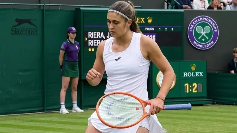 Julia Riera accedió a la segunda ronda de la qualy en Wimbledon. Foro: redes sociales del Abierto de Wimbledon