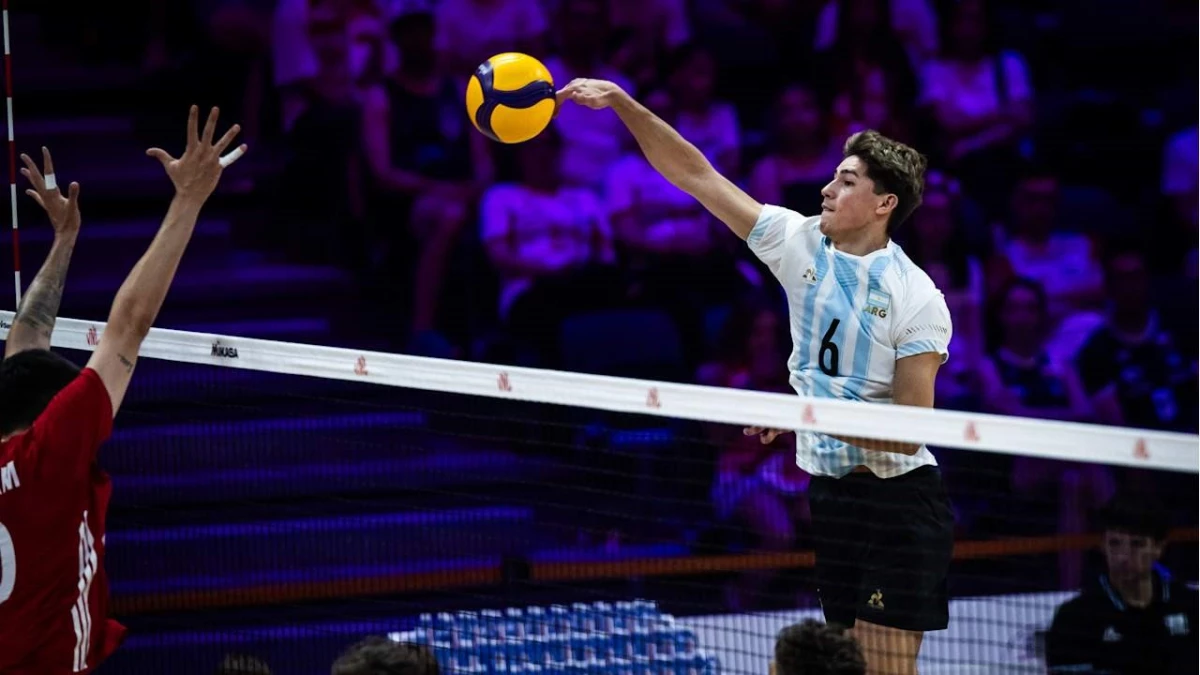 Foto: VNL. Germán Gómez, el opuesto argentino, apareció el momentos claves para ser uno de los goladores del equipo.&nbsp;