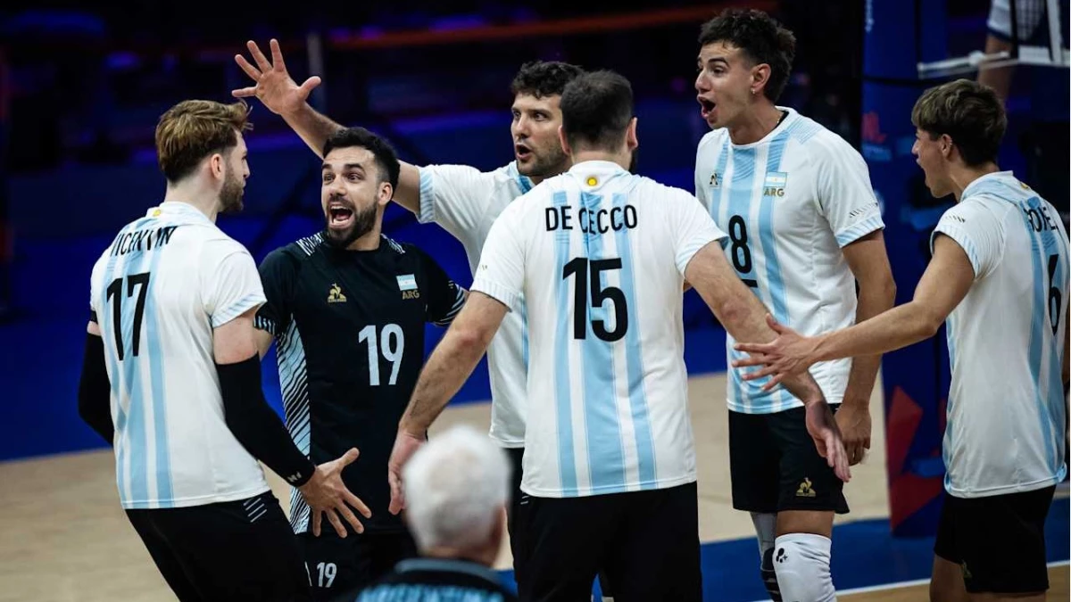 Foto: VNL. El equipo &nbsp;argentino tuvo un gran arranque &nbsp;para un 2-0 que habpia dejado sin chances a Turquía. Después se cayó