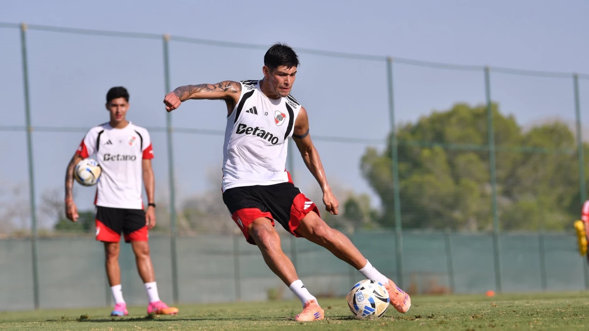Foto: River. &nbsp;Lautaro Rivero tendrá una chance el domingo por la suspensión de Martínez Quarta, viene jugando poco. &nbsp;