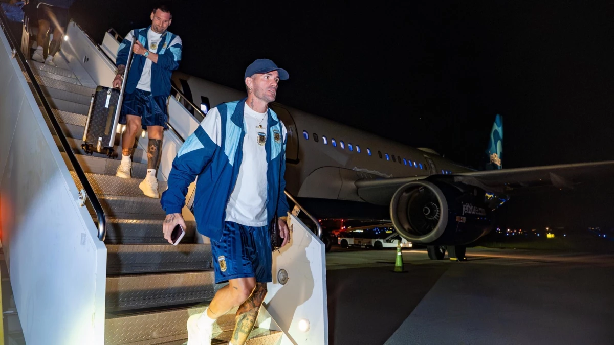 La llegada del plantel a Miami. Foto: @Argentina