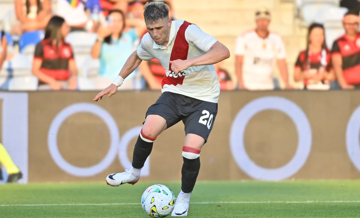 Foto: River. Gio González debutó con River en el amistoso ante Flamengo y particio de una gran jugada en el segundo gol&nbsp;