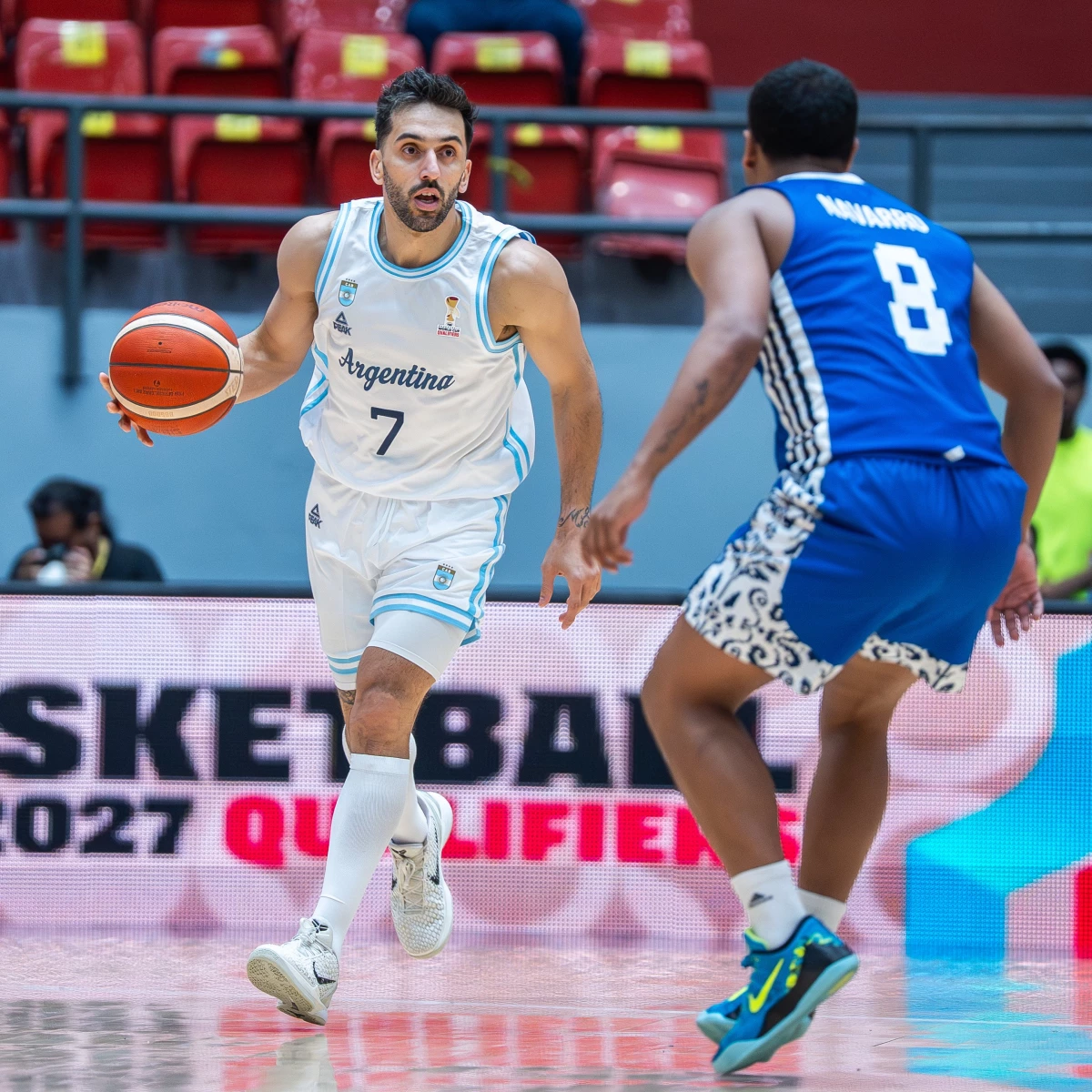 Foto:@cabboficial. El capitán Campazzo se erigió en gran conductor: 10 puntos, 6 asistencias y 4 robos