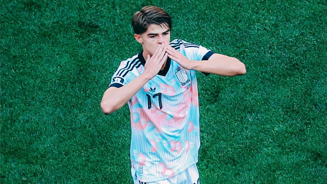 Foto de la Copa Mundial de la FIFA. Charles De Katelaere, goleador de Bélgica.