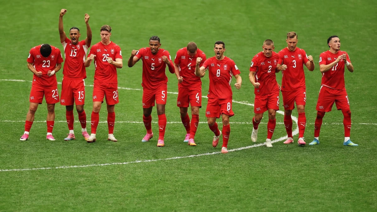 Foto: Suiza celebra su condición de próximo rival de Argentina.