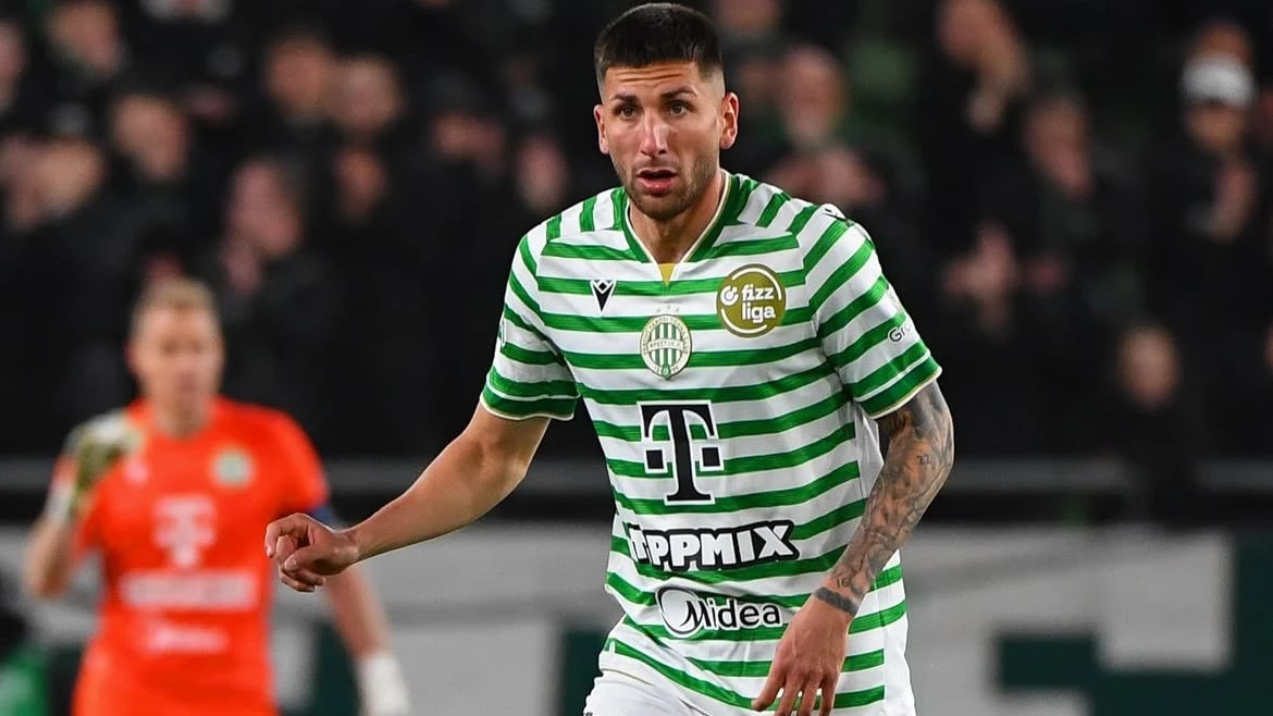 El santafesino Mariano Gómez, figura en la defensa del grande de Hungría, Ferencvaros. foto: @uefa.