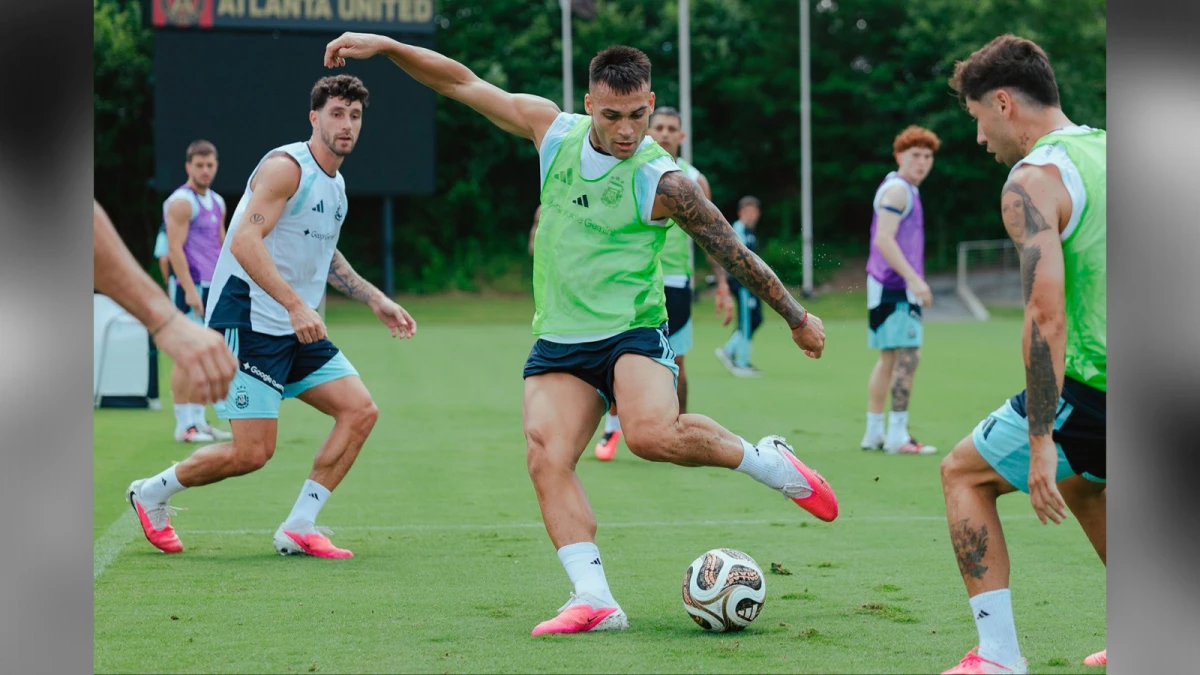 Foto: Lautaro Martínez le dio a Argentina el pase a la final y este jueves se siguió preparando para afrontarla.