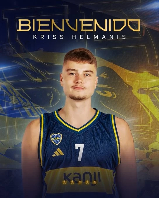 Foto:@BasquetBocaJrs. El pivote letón Helmanis es nuevo refuerzo del Xeneize