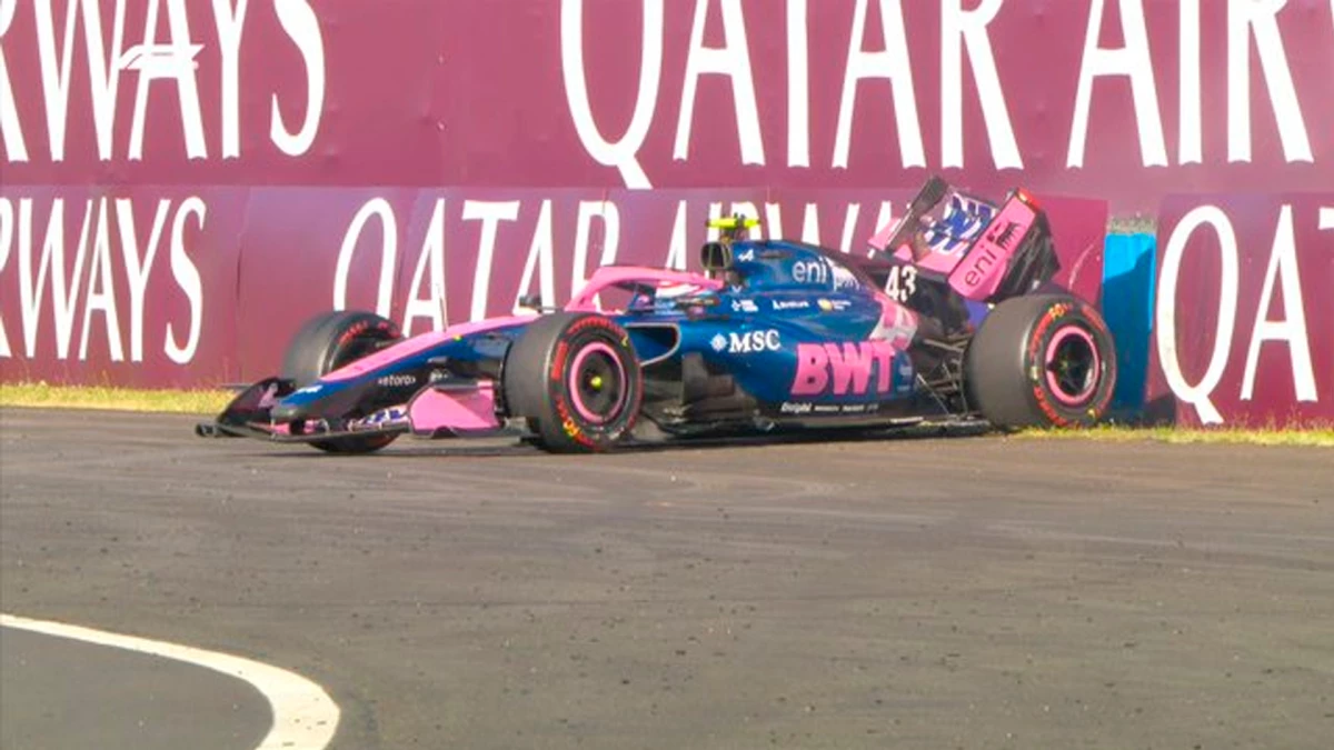 Colapinto y el despiste en Hungarorirng, durante la FP2 | Foto: Imagen TV F1TV