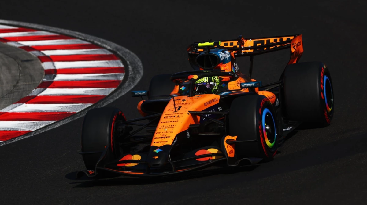 Norris festejó en Hungaroring (Foto: @McLarenF1).