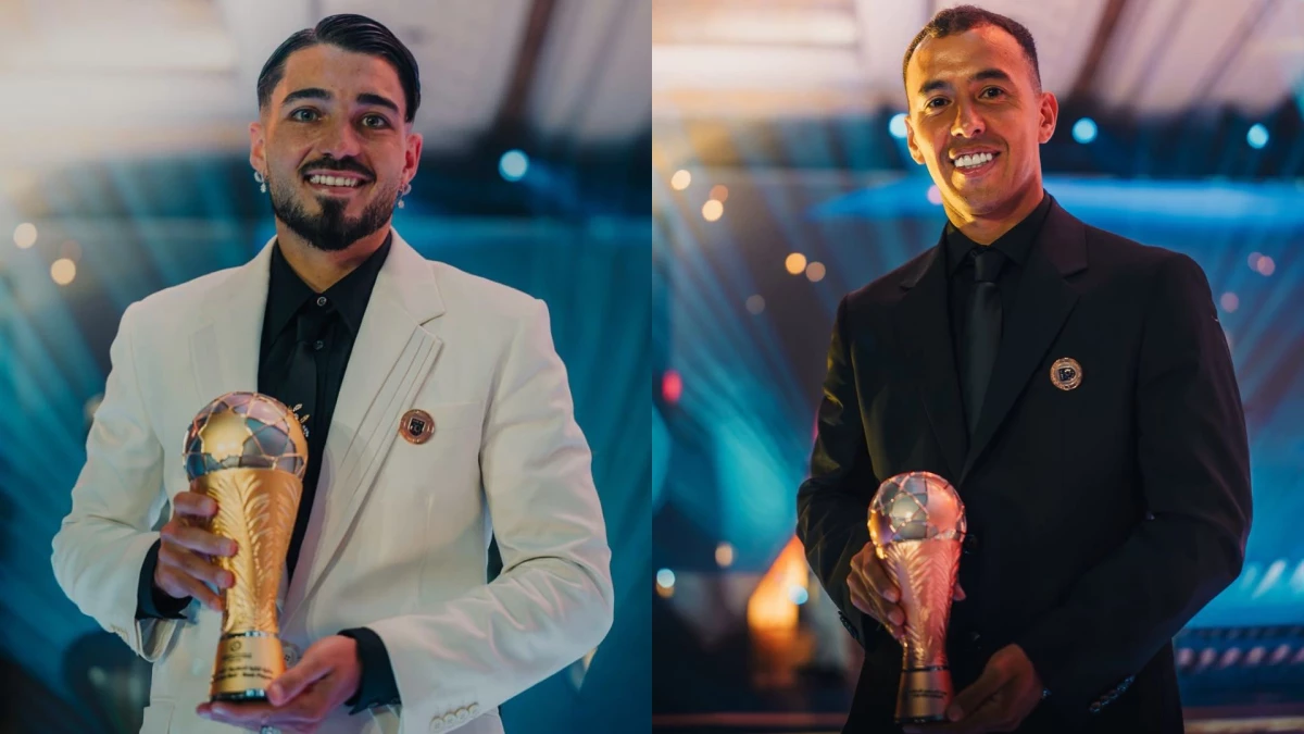 Palacios y “Kaku” con sus distinciones.Foto de la UAE Pro League.