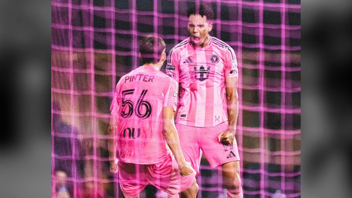 Foto:@InterMiamiCF. El festejo del joven Daniel Pinter por el primer gol del Inter Miami