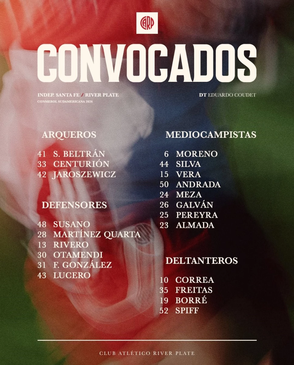 El juvenil Ángel Yutiel Susano convocado por Coudet. Foto: River