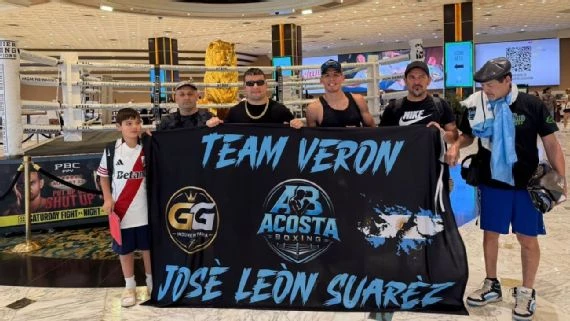 El “Bebu” con todo su equipo en Las Vegas. Foto: Francisco Verón