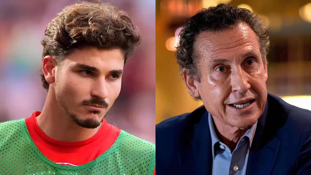 Foto: Julián Álvarez sufre y Valdano se apoya en Cortázar para defenderlo.