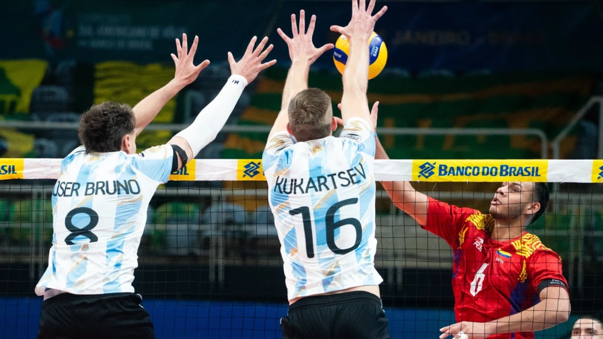Foto: Mauricio Val CBV. En gran parte del partido, el bloqueo argentino fue impasable para Venezuela.
