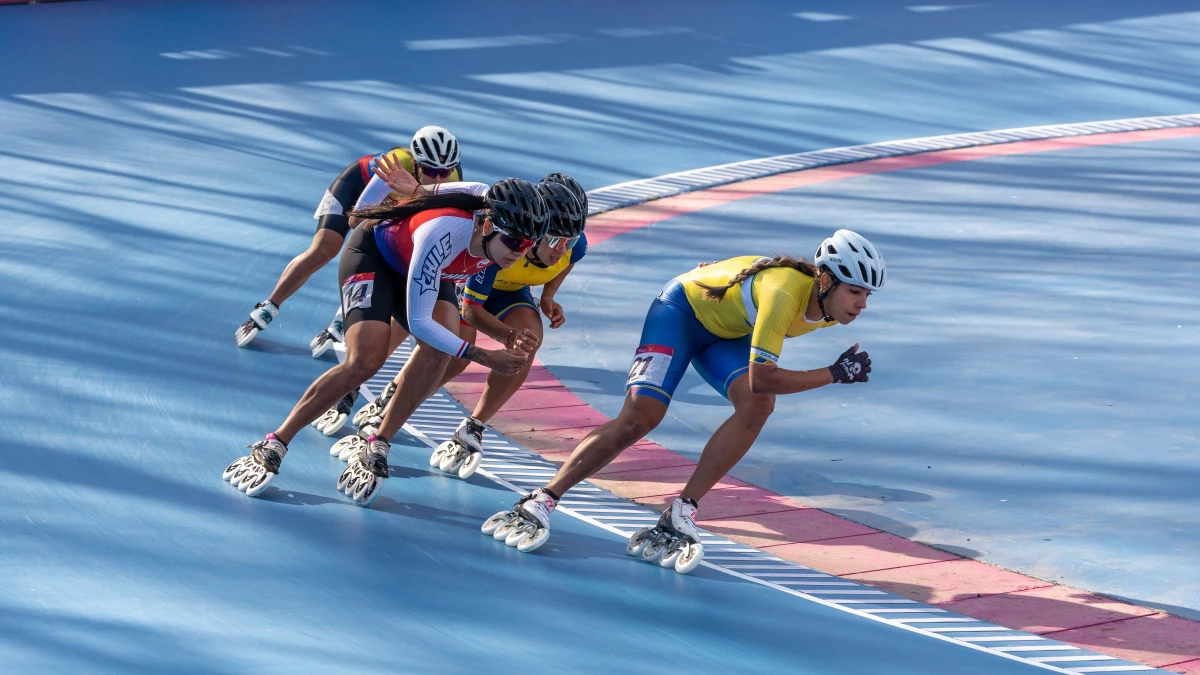 Las competencias de patinaje de velocidad se llevan a cabo en el estadio Invencible de Rosario. (Foto: Prensa Santa Fe 2026)