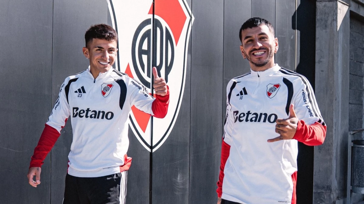 Foto: River. La dupla campeona del mundo, la dupla de los millones, que la viene rompiendo en esta levantada del equipo