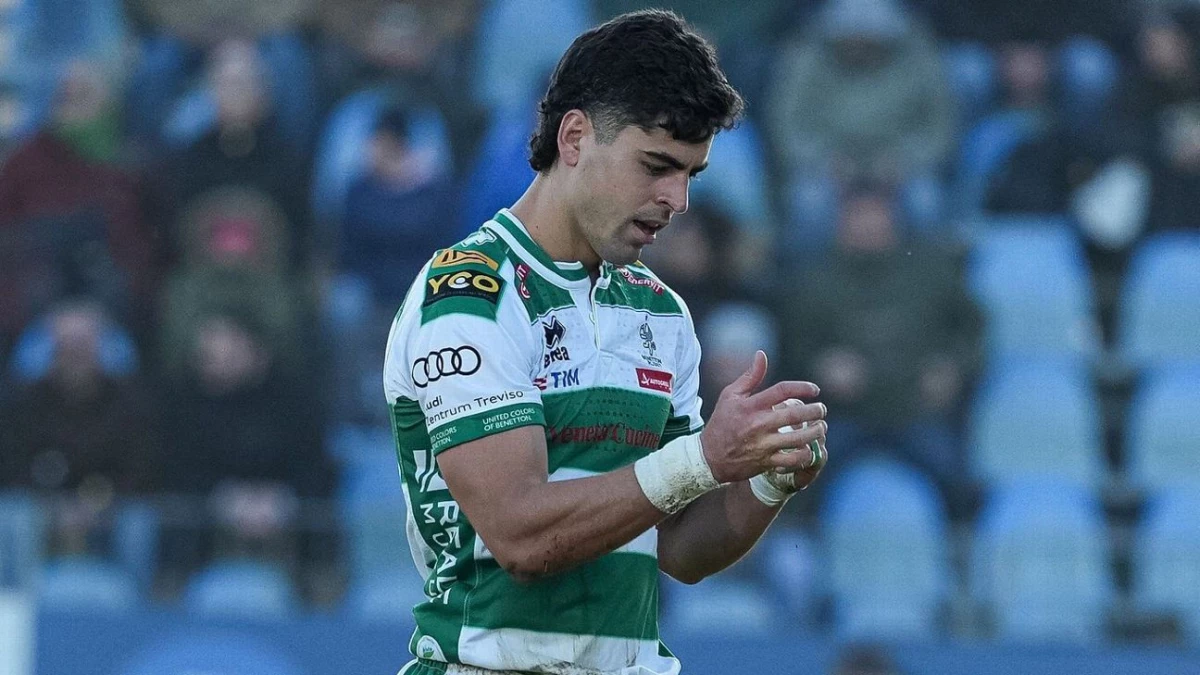 Foto: Ignacio Mendy, figura del Benetton en la United Rugby Championships