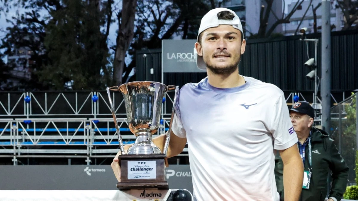 Barrena ganó su tercer título Challenger, luego Tucumán y Santa Cruz de la Sierra en el 2025.Foto del “X” de Buenos Aires Challenger (@ChallengerBA).