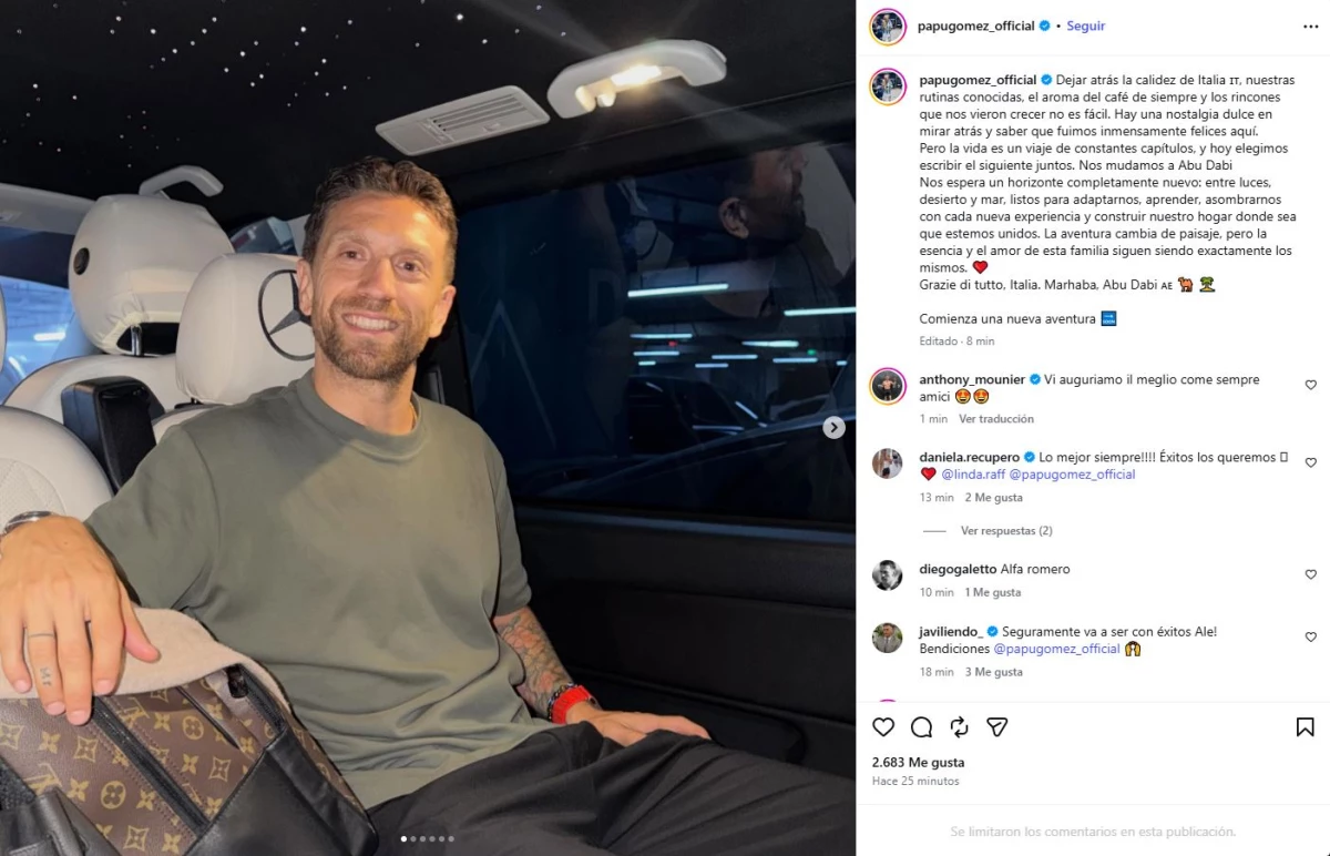 Foto: Instagram Papu Gómez.