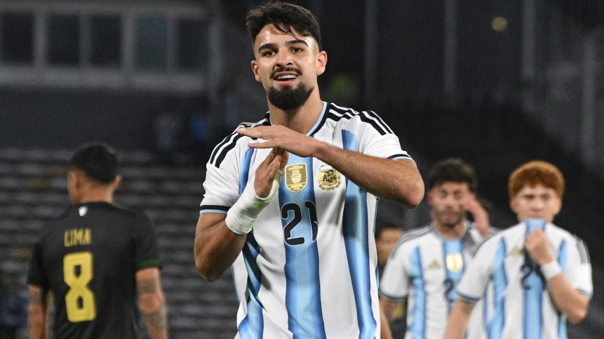Foto (Gabriela Lescano): José “Flaco” López marcó su primer gol con la selección argentina.