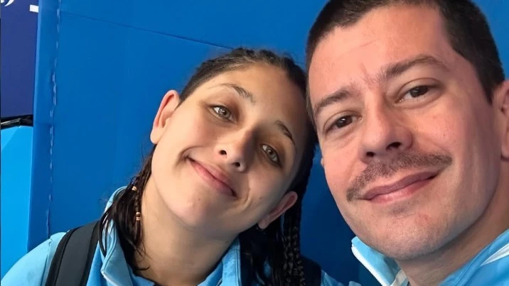 Agostina Hein y su entrenador, Sebastián Montero. (Foto:&nbsp; IG sm_sebastianmontero)