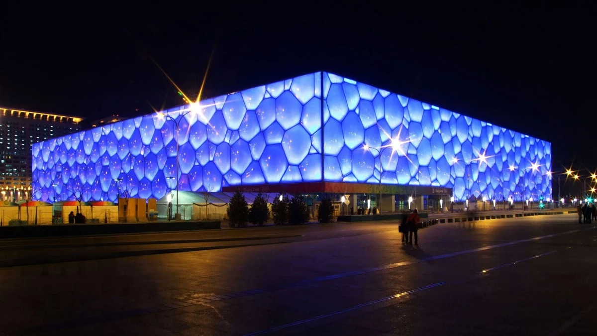 El emblemático “Cubo de Agua” de Beijing, donde se llevaron a cabo los Juegos Olímpicos 2008.