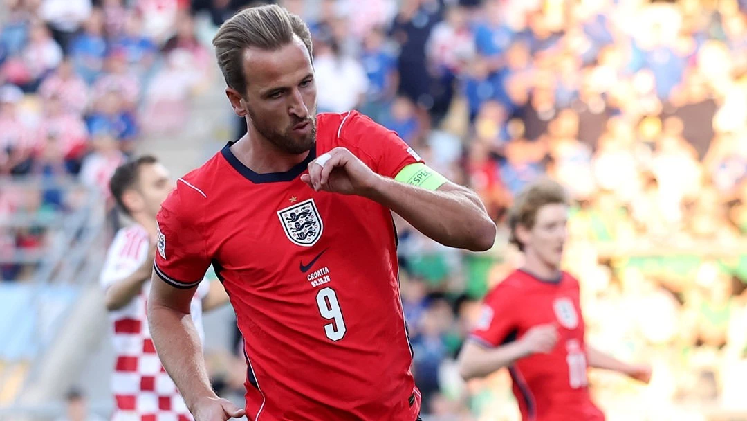 Harry Kane marco un doblete en la goleada inglesa por 7 a 0 a Croacia. foto: @uefa.