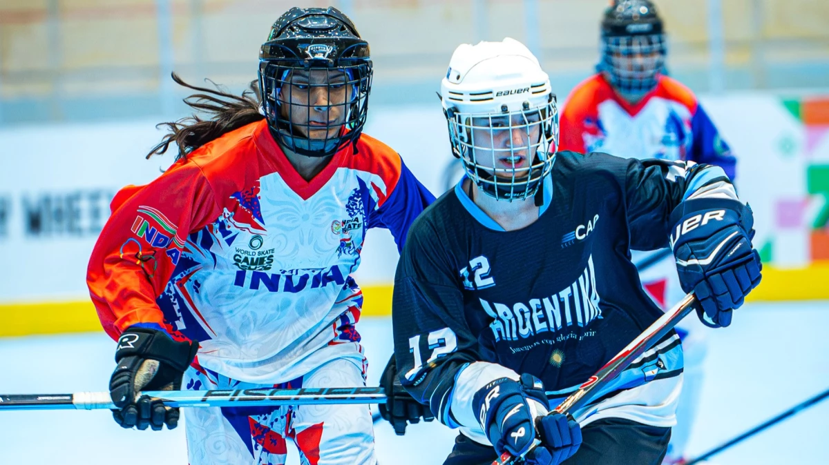 Las chicas de Hockey Rollers vencieron a India en Asunción. foto: @arginlinehockey