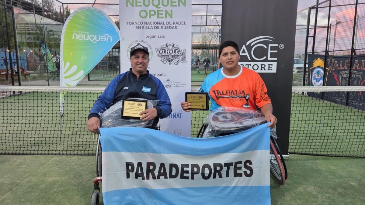 Marco Jerez y Diego Moliner se consagraron campeones absolutos de la gira patagónica del Circuito Nacional “APA - PARADEPORTES” TOUR de pádel sobre silla de ruedas. (Foto: @ParaDeportesOk)